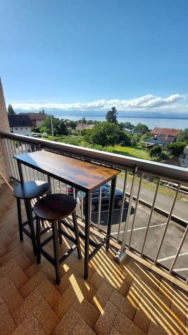 אוויאן-לה-באן Appart Cosy Avec Vue Sur Le Lac Leman מראה חיצוני תמונה